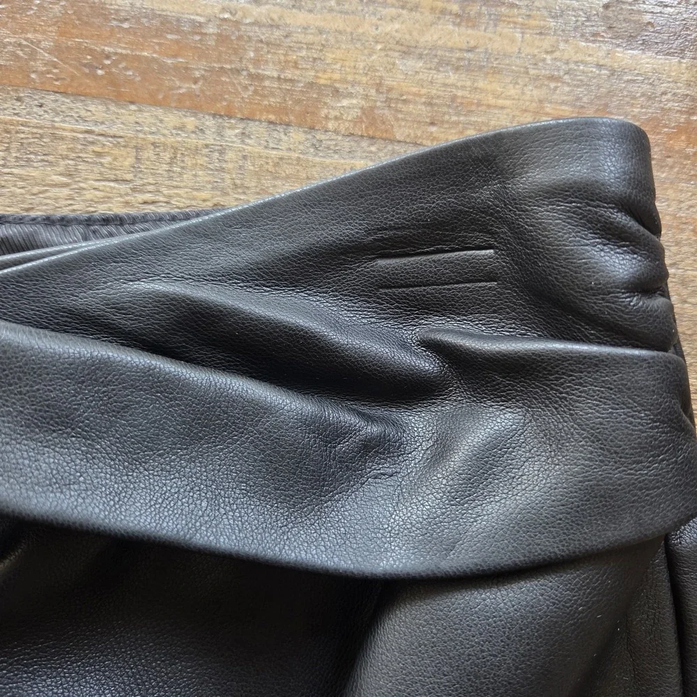 Mango Knotted Faux Leather Maxi Skirt Small Minimalist Winter Whimsigoth Black